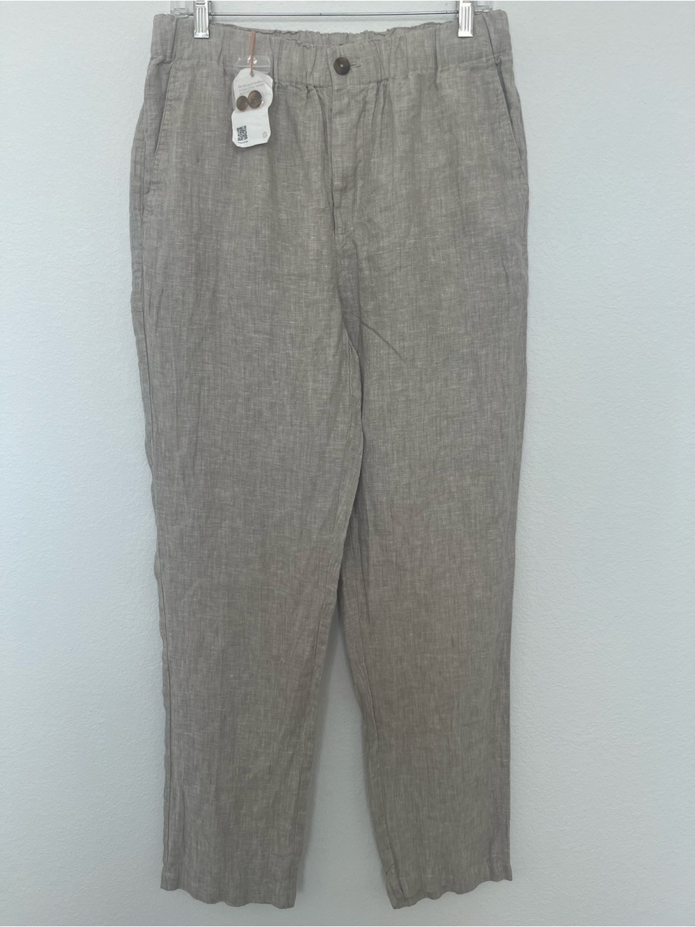 Quince 100% Linen Tapered Leg Pant in Flax Size M